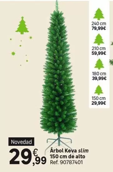 Oferta de Árbol Slim 150 Cm De Alto por 29,99€ en Leroy Merlin