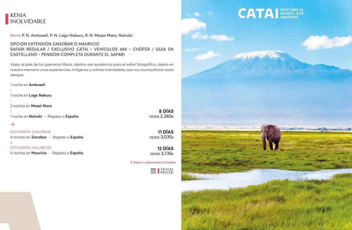 Oferta de Kenia Inolvidable por 2340€ en Catai