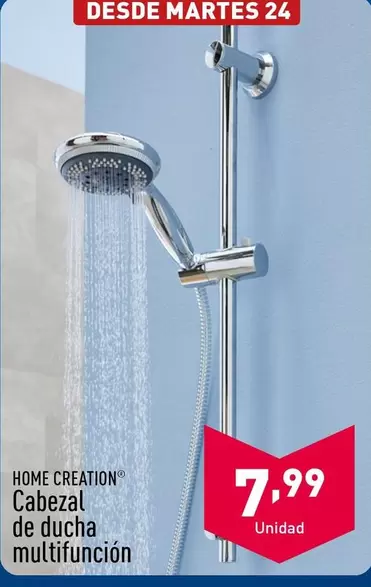 Oferta de Home Creation - Cabezal De Ducha Multifuncion por 7,99€ en ALDI