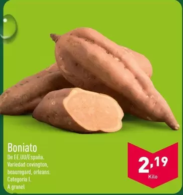 Oferta de Boniato por 2,19€ en ALDI