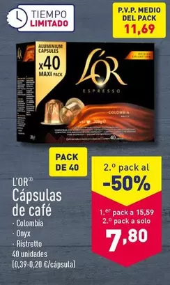 Oferta de L'or - Cápsulas De Café por 15,59€ en ALDI