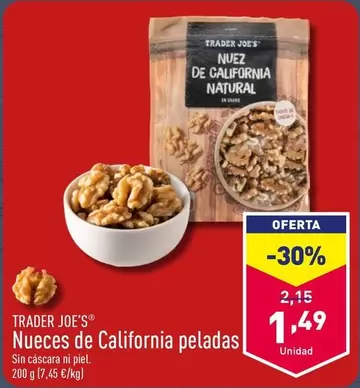 Oferta de Trader Joe´s - Nueces De California Peladas por 1,49€ en ALDI