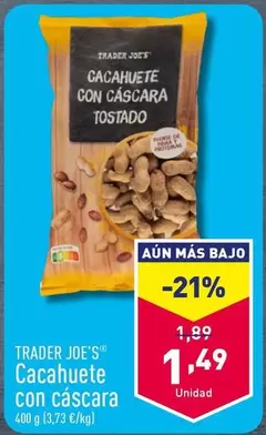 Oferta de Trader joe´s - Cacahuete Con Cascara por 1,49€ en ALDI