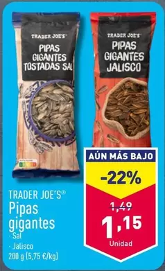 Oferta de Trader Joe´s - Pipas Gigantes por 1,15€ en ALDI