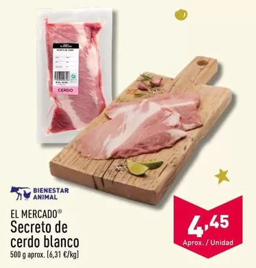 Oferta de El Mercado - Secreto De Cerdo por 4,45€ en ALDI