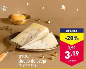 Oferta de Special - Queso De Oveja por 3,19€ en ALDI