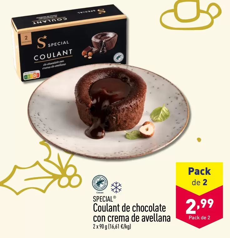 Oferta de Special - Coulant De Chocolate Con Crema De Avellana por 2,99€ en ALDI