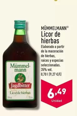 Oferta de Mümmelmann - Licor De Hierbas por 6,49€ en ALDI