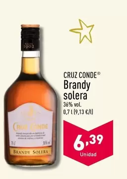 Oferta de Cruz Conde - Brandy Solera por 6,39€ en ALDI