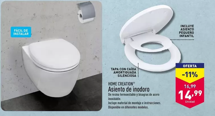 Oferta de Home Creation - Assento De Inodoro por 14,99€ en ALDI