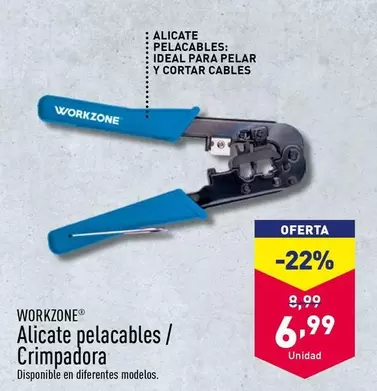 Oferta de Workzone - Alicate Pelacables / Crimpadora por 6,99€ en ALDI