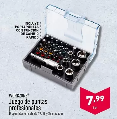 Oferta de Workzone - Juego De Puntas Profesionales por 7,99€ en ALDI