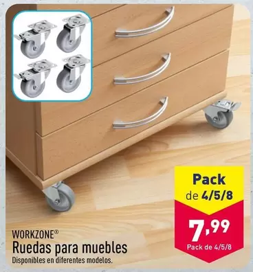 Oferta de Workzone - Ruedas Para Muebles por 7,99€ en ALDI