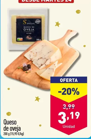 Oferta de Queso De Oveja por 3,19€ en ALDI