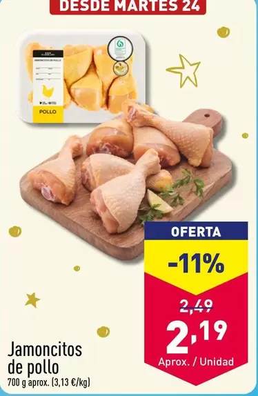 Oferta de Jamoncitos De Pollo por 2,19€ en ALDI