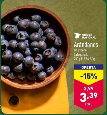 Oferta de Arándanos por 3,39€ en ALDI