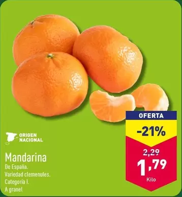 Oferta de Mandarina por 1,79€ en ALDI