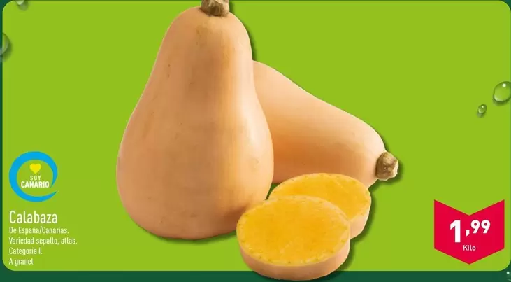 Oferta de Soy Canario - Calabaza por 1,99€ en ALDI