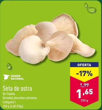 Oferta de Seta De Ostra por 1,65€ en ALDI