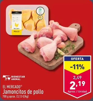 Oferta de El Mercado - Jamoncitos De Pollo por 2,19€ en ALDI