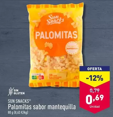 Oferta de Sun Snacks - Palomitas Sabor Mantequilla por 0,69€ en ALDI