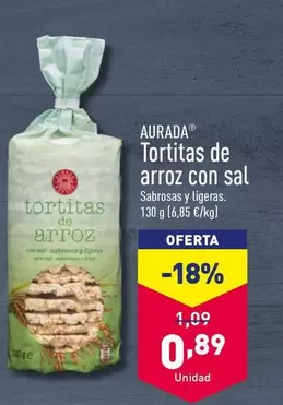 Oferta de Aurada - Tortitas De Arroz Con Sal por 0,89€ en ALDI