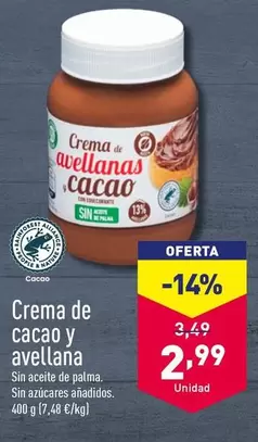 Oferta de Crema De Cacao Y Avellana por 2,99€ en ALDI