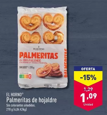 Oferta de El Horno - Palmeritas De Hojaldre por 1,09€ en ALDI