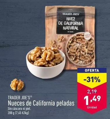 Oferta de Trader Joe´s - Nueces De California Peladas por 1,49€ en ALDI