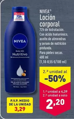 Oferta de Nivea - Locion Corporal por 4,39€ en ALDI