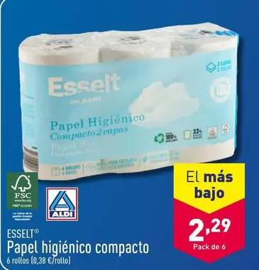 Oferta de Esselt - Papel Higienico Compacto por 2,29€ en ALDI