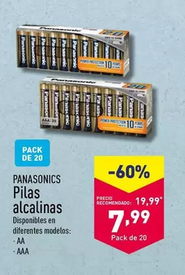 Oferta de Panasonic - Pilas Alcalinas por 7,99€ en ALDI