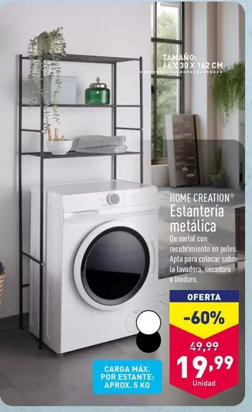 Oferta de Home Creation - Estanteria Metalica por 19,99€ en ALDI