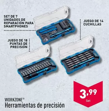 Oferta de Workzone - Herramientas De Precision por 3,99€ en ALDI