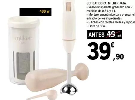 Oferta de Jata - Set Batidora Milker por 39,9€ en E.Leclerc