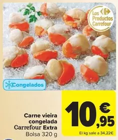 Oferta de Carrefour - Carne Vieira Congelada Extra por 10,95€ en Carrefour Market