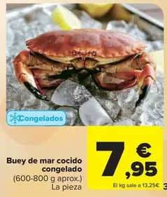 Oferta de Buey De Mar Cocido Congelado por 7,95€ en Carrefour Market