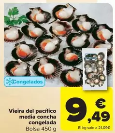 Oferta de Vieira Del Pacifico Media Concha Congelada por 9,49€ en Carrefour Market