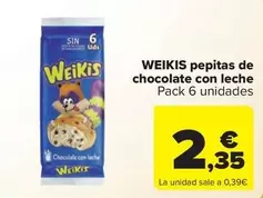 Oferta de Weikis -  Pepitas De Chocolate Con Leche por 2,35€ en Carrefour Market