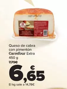 Oferta de Carrefour - Queso De Cabra Con Pimenton Extra por 6,65€ en Carrefour Market