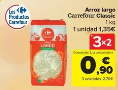 Oferta de Carrefour Classic - Arroz Largo Classic por 1,35€ en Carrefour Market