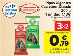 Oferta de Carrefour - Pipas Gigantes Classic por 1,18€ en Carrefour Market