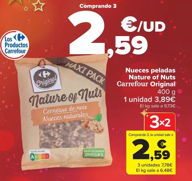 Oferta de Carrefour - Nueces Peladas Nature Of Nuts Original por 3,89€ en Carrefour Market