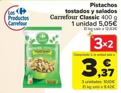 Oferta de Carrefour - Pistachos Tostados Y Salados Classic por 5,05€ en Carrefour Market