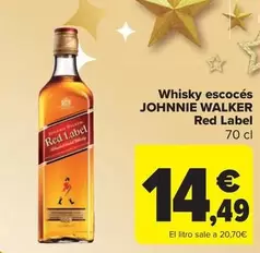 Oferta de Johnnie Walker - Whisky Escocés Red Label por 14,49€ en Carrefour Market