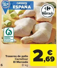 Oferta de Carrefour - Traseros De Pollo El Mercado por 2,69€ en Carrefour Market