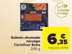 Oferta de Carrefour - Salmon Ahumado Noruego Extra por 6,35€ en Carrefour Market