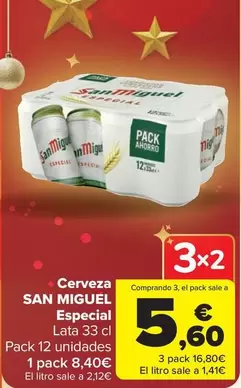 Oferta de San Miguel - Cerveza Especial por 8,4€ en Carrefour Market