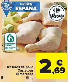 Oferta de Carrefour - Traseros De Pollo El Mercado por 2,69€ en Carrefour Market