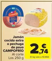 Oferta de Campofrío - Jamon Cocido Extra O Pechuga De Pavo por 2,74€ en Carrefour Market